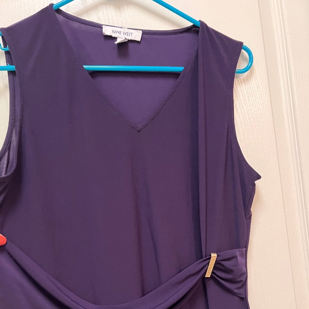Nine West Sleeveless Purple Dress Blouse